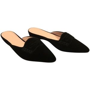 J.Crew Black Velvet Loafer Mules 7.5